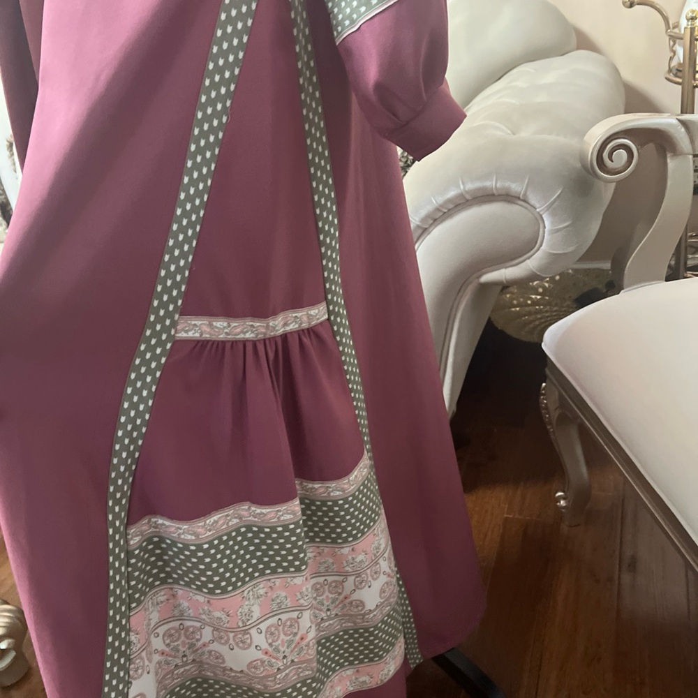 Pink Apron with Green Polka Dot Trim